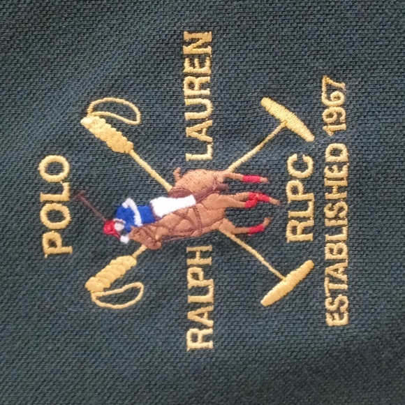 🐎RARE/VTG Polo Ralph Lauren🐎 - Green/Gold Embroidered RLPC D/S Polo - Picture 4 of 14